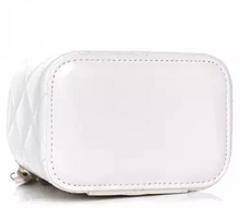 Load image into Gallery viewer, CHANEL Calfskin Quilted Mini Perfect Fit Vanity Case With Chain White