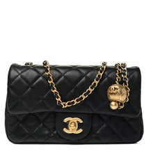 Load image into Gallery viewer, CHANEL Lambskin Quilted CC Pearl Crush Mini Rectangular Flap Black