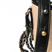Load image into Gallery viewer, CHANEL Aged Calfskin Quilted Small Gabrielle Hobo Beige Black