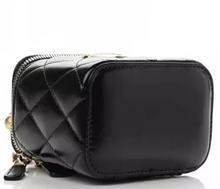 Load image into Gallery viewer, CHANEL Calfskin Quilted Mini Perfect Fit Vanity Case With Chain Black