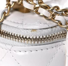 Load image into Gallery viewer, CHANEL Calfskin Quilted Mini Perfect Fit Vanity Case With Chain White