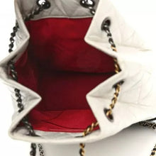 Load image into Gallery viewer, CHANEL Aged Calfskin Quilted Gabrielle Backpack Black White