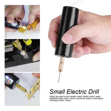 Load image into Gallery viewer, Abichoice Mini Electric Hand Drill Set, Portable USB Port, 3pcs Drill Bits (1.0-1.2mm) Tool for DIY Crafts Resin Jewellery Making