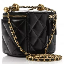 Load image into Gallery viewer, CHANEL Calfskin Quilted Mini Perfect Fit Vanity Case With Chain Black