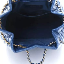 Load image into Gallery viewer, CHANEL Iridescent Aged Calfskin Chevron Quilted Small Gabrielle Backpack Blue