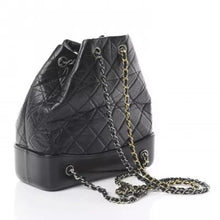 Load image into Gallery viewer, CHANEL Aged Calfskin Quilted Small Gabrielle Backpack Black