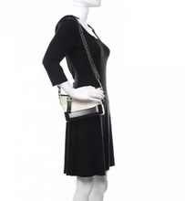 Load image into Gallery viewer, CHANEL Aged Calfskin Quilted Small Gabrielle Hobo Black White