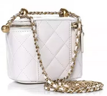 Load image into Gallery viewer, CHANEL Calfskin Quilted Mini Perfect Fit Vanity Case With Chain White