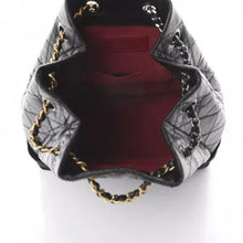 Load image into Gallery viewer, CHANEL Aged Calfskin Quilted Small Gabrielle Backpack Black