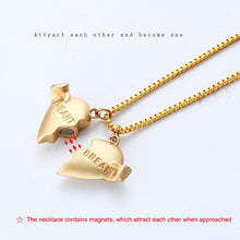 Load image into Gallery viewer, 2Pcs Magnetic Couple Necklace Lovers Heart Break Pendant