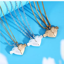 Load image into Gallery viewer, 2Pcs Magnetic Couple Necklace Lovers Heart Break Pendant