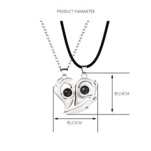 Load image into Gallery viewer, Heart Shape 100 I Love You Languages Projection Pendant Necklace Jewelry