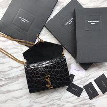 Load image into Gallery viewer, CASSANDRA MONOGRAM CLASP BAG IN CROCODILE EMBOSSED SHINY LEATHER
