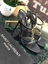 Load image into Gallery viewer, CASSANDRA FLAT SANDALS IN CROCODILE-EMBOSSED LEATHER WITH GOLD-TONE MONOGRAM
