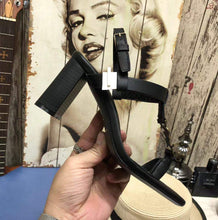 Load image into Gallery viewer, CASSANDRA SANDALS IN SMOOTH LEATHER WITH GOLD-TONE MONOGRAM
