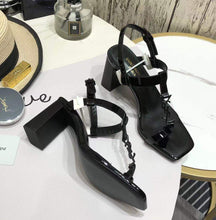 Load image into Gallery viewer, CASSANDRA SANDALS IN SMOOTH LEATHER WITH GOLD-TONE MONOGRAM
